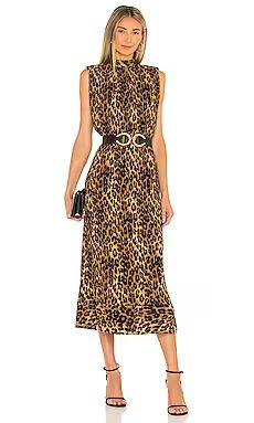 MILLY Meina Leopard Print Pleated Dress in Multi from Revolve.com | Revolve Clothing (Global)