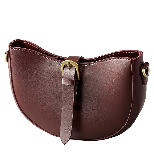 Vintage Vegan Leather Shoulder Crescent Bag For Women Retro Lunar Purse Casual Hobo Satchel Under... | Amazon (US)
