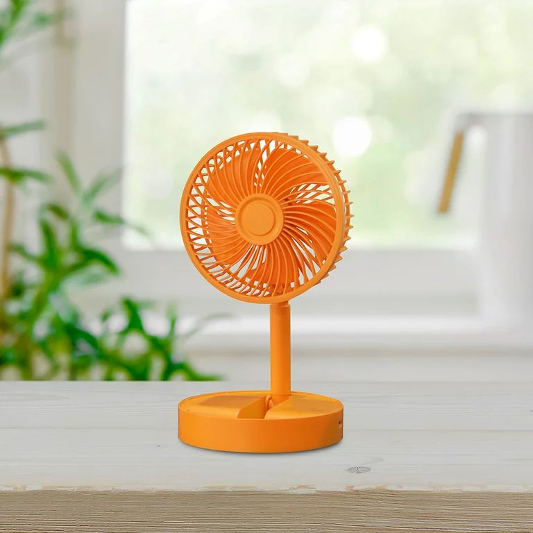 Mainstays 6 inch Personal Rechargeable USB Foldable Fan with 3 Speeds Orange | Walmart (US)