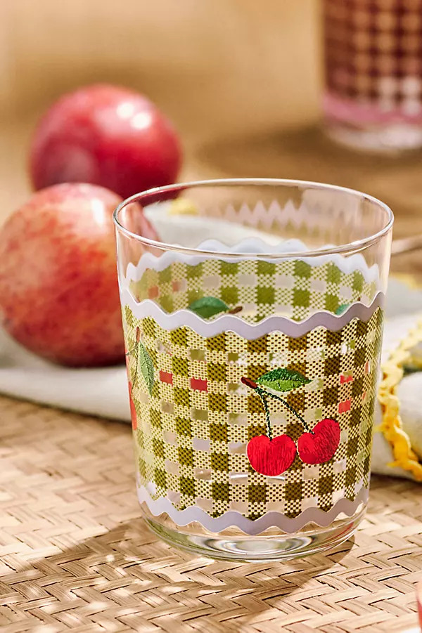 Ischia Gingham Fruit Juice Glass | Anthropologie (US)