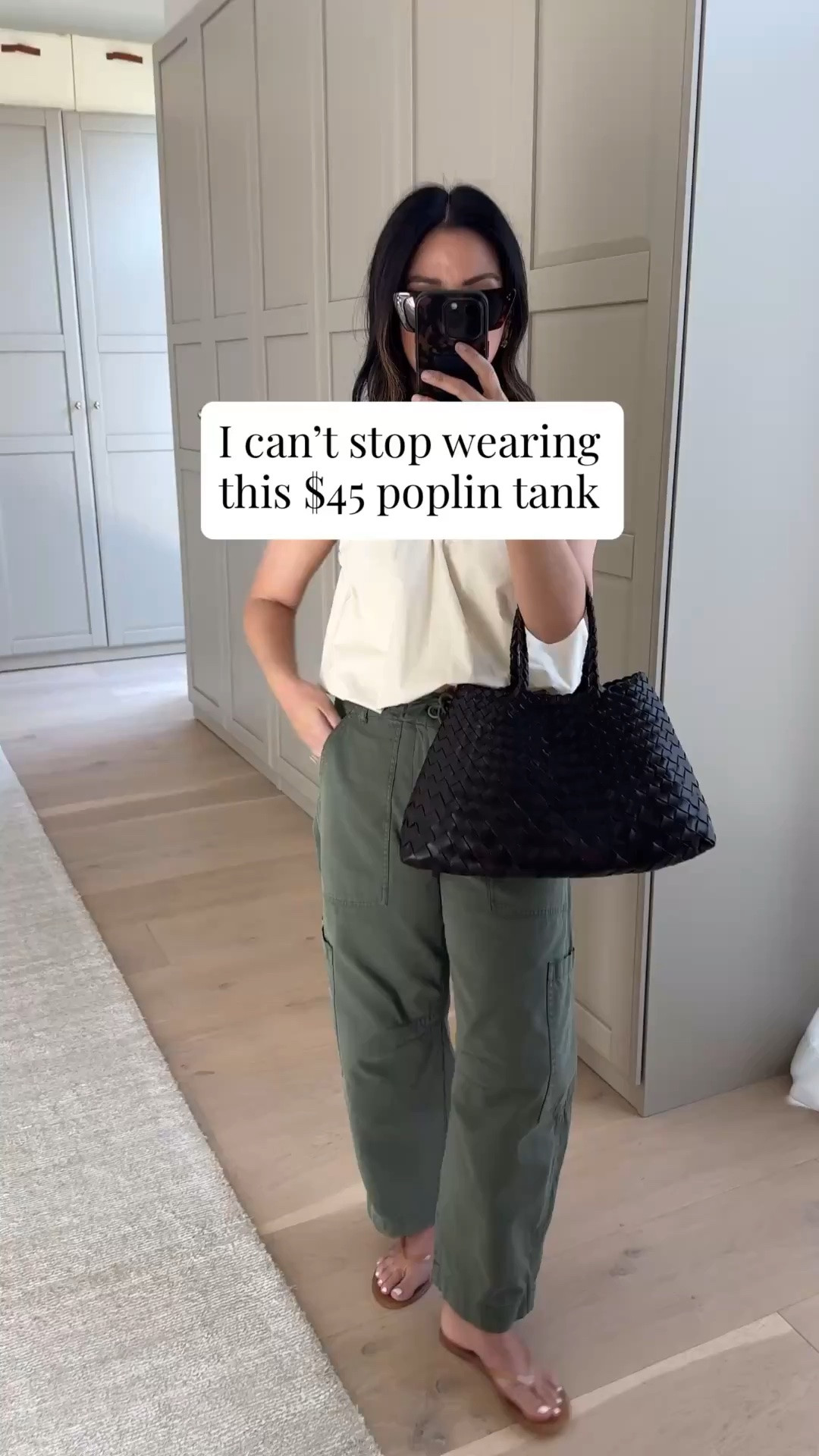 Obsessed with this color combo. Also, color coordinating your top and shoes is another way to achieve the sandwich style. 

Zara top small
Pistola cargo pants 25 petite. But could wear the petite 24
Black Suede studio sandals 35
Dragon Diffusion Santa Croce bag small
Celine sunglasses
Dorsey James necklace 15”
Dorsey Maxwell earrings medium

summer outfits, petite style, summer style

#LTKmomlife #LTKootd #LTKPetite