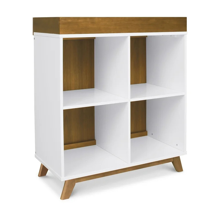 DaVinci Otto Convertible Changing Table and Cubby Bookcase, White and Walnut - Walmart.com | Walmart (US)