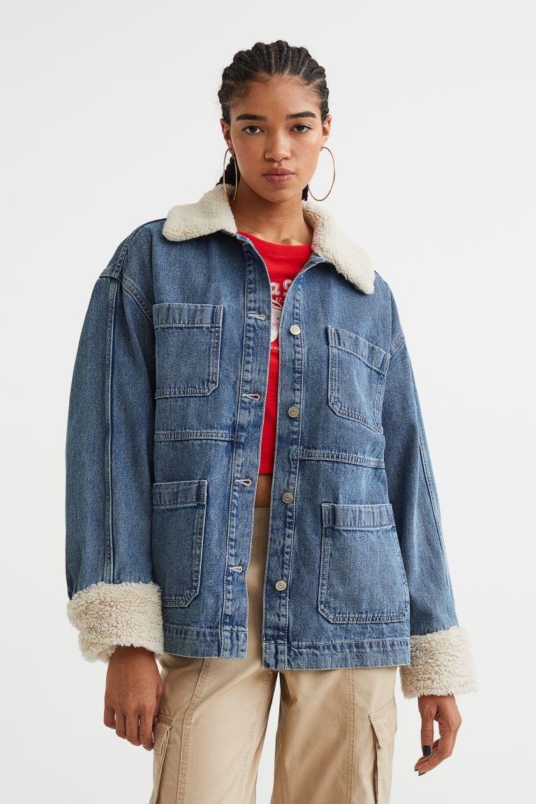 Borg-collared Denim Jacket | H&M (US)