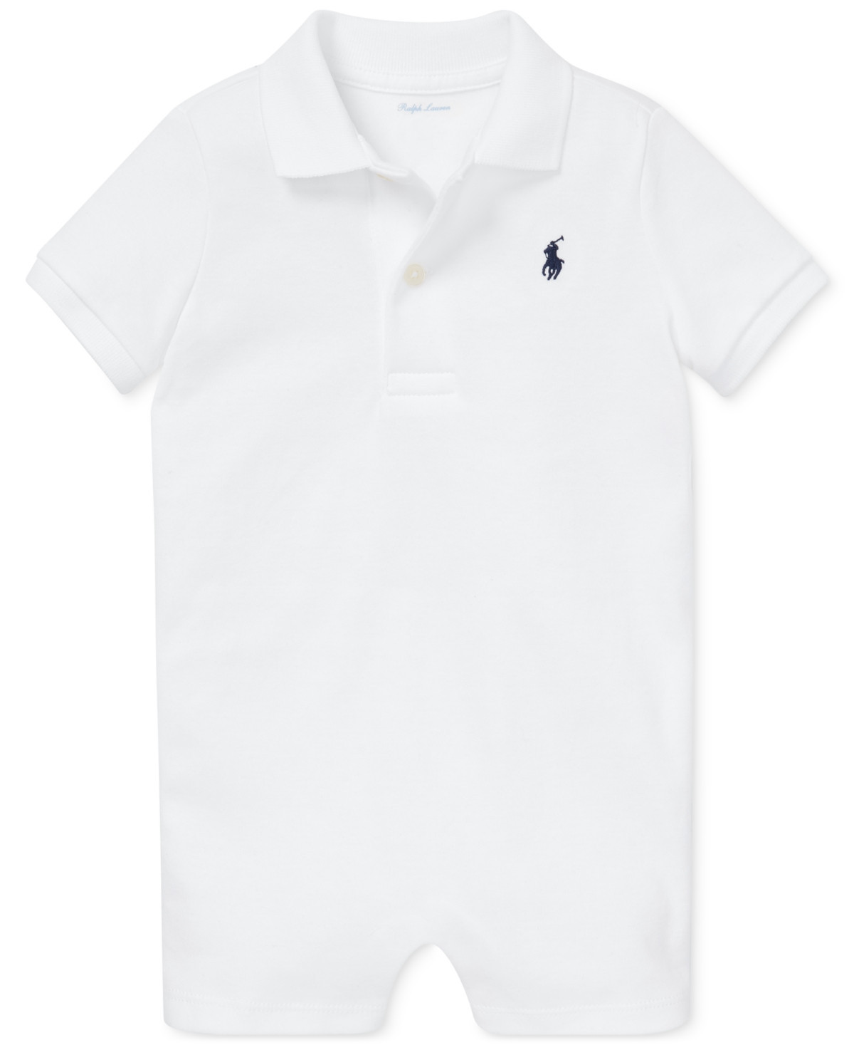 Polo Ralph Lauren Baby Boys Cotton Short Sleeved Polo Shortall - White | Macy's