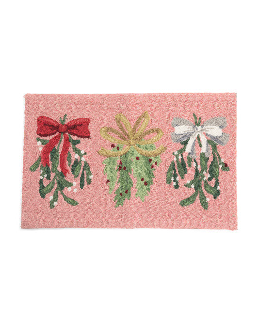 20x32 Holly Bows Hooked Rug | TJ Maxx