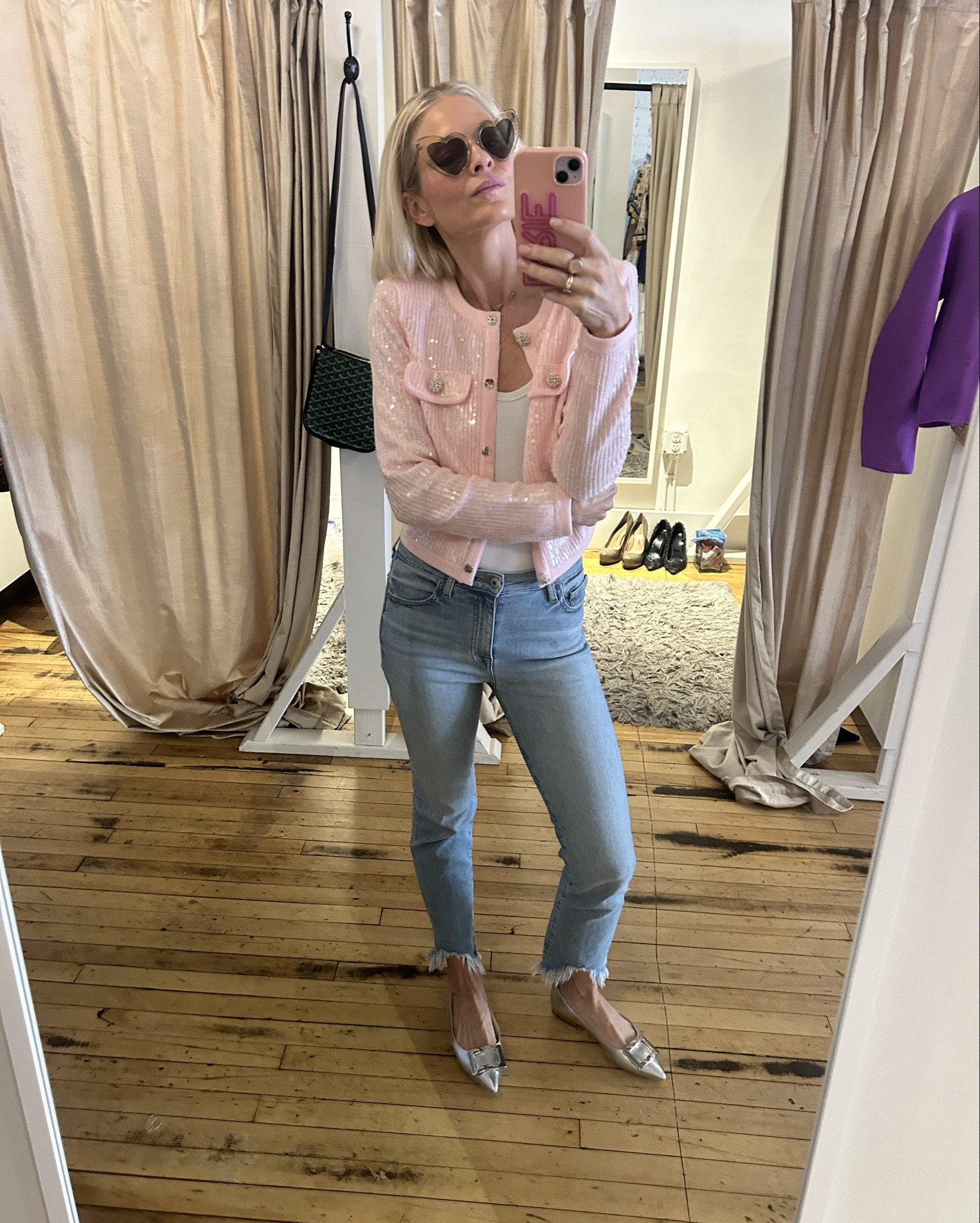 Let’s normalize wearing #sequins all day everyday- sweater is sold out - have a few jeans left and more coming in, but going to link it all. #ootd #rogerviver #ysl #simkhai #selfportrait #fashionover40 #fitcheck

#LTKShoeCrush #LTKOver40 #LTKStyleTip