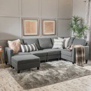 Zahra 6-piece Sofa Sectional with Ottoman by Christopher Knight Home | Bed Bath & Beyond