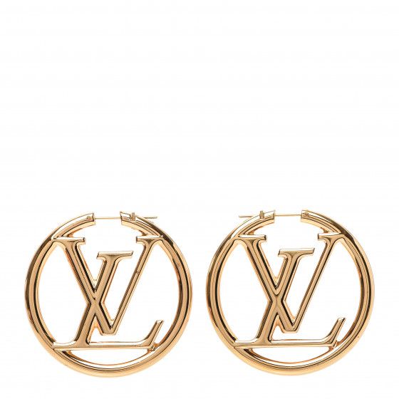 LOUIS VUITTON Louise Hoop Earrings Gold | Fashionphile