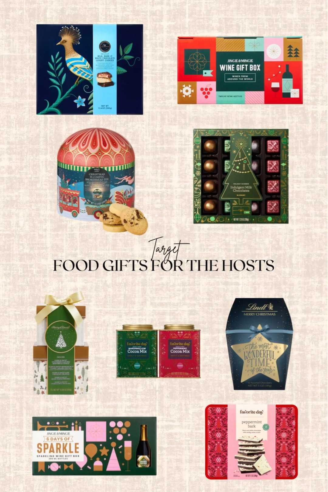 Target Food gifts for the hosts! 

Christmas chocolate gift box, cookies tin, wine advent calendar, candy cane bits, marshmallow hot cocoa gift set

#LTKHome #LTKGiftGuide #LTKHoliday