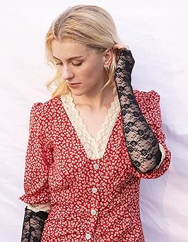 Simplicity Women's UV Protection Long Lace/Solid Colored Fingerless Gloves | Amazon (US)