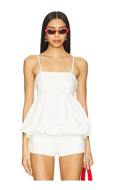Line & Dot Wesley Mix Media Top in White from Revolve.com | Revolve Clothing (Global)