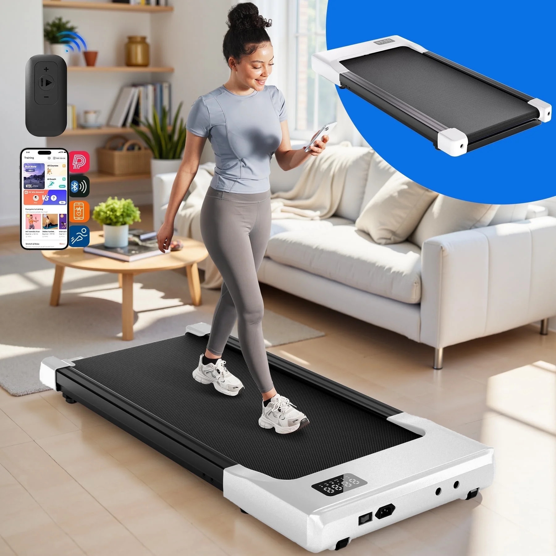 Walking Pad Treadmill with Remote Control,Under Desk Treadmill for Home&Office, 250 lbs Weight Ca... | Walmart (US)