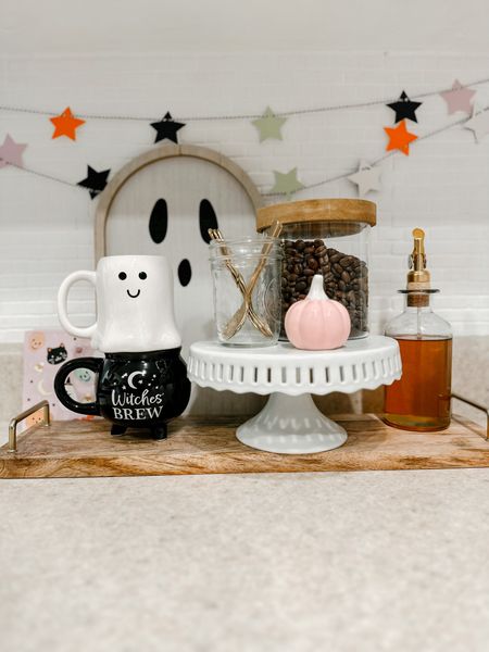 Not so spooky coffee bar set up 
Halloween themed coffee bar 
