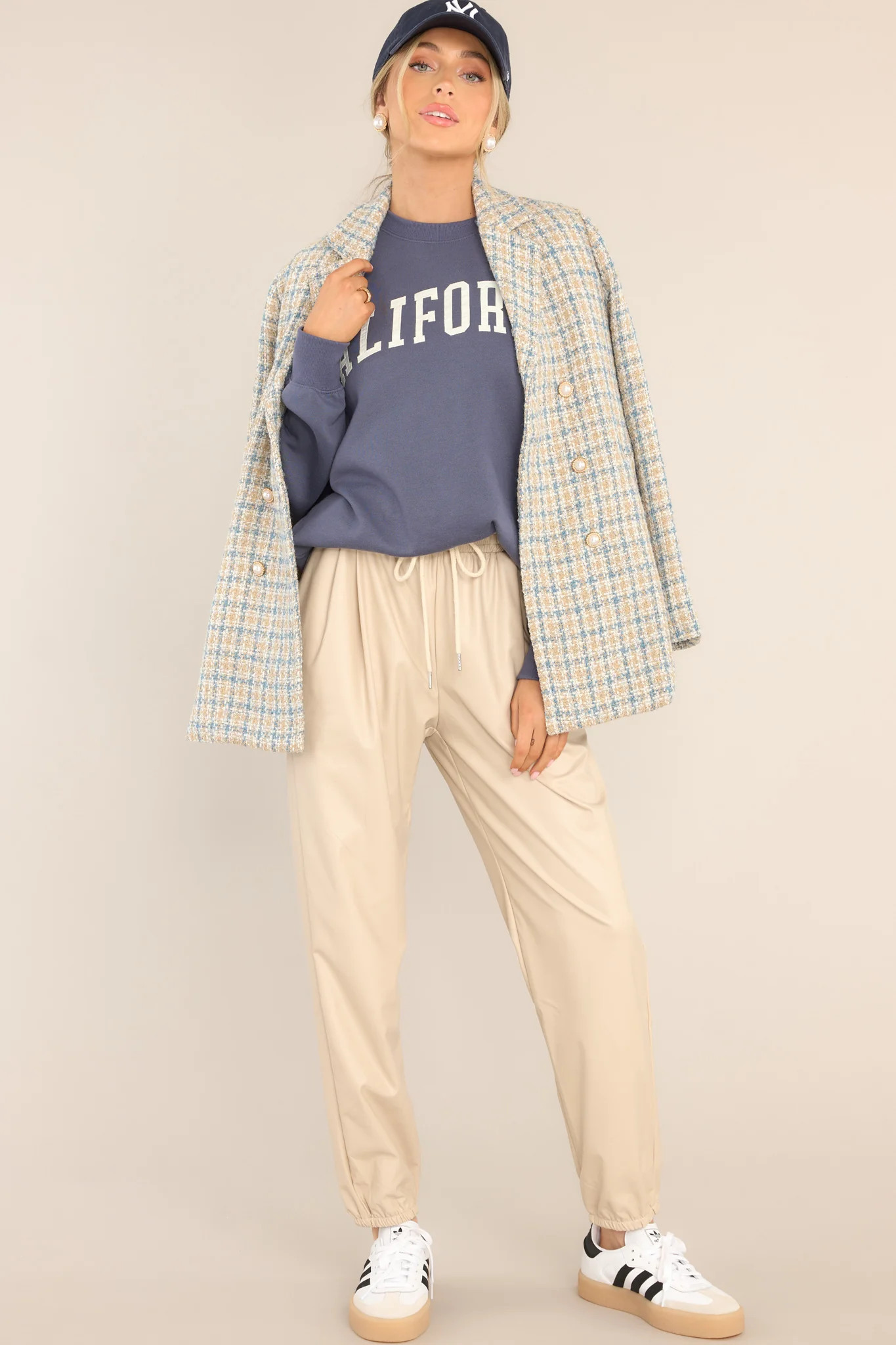 Let's Move On Beige Tweed Coat | Red Dress 