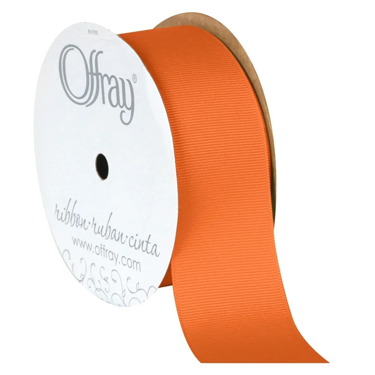 Offray Ribbon, Torrid Orange 1 1/2 inch Grosgrain Polyester Ribbon, 12 feet | Walmart (US)