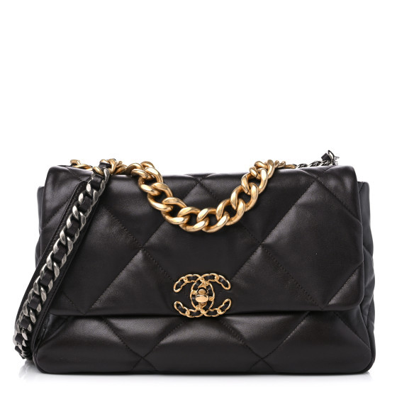 Lambskin Quilted Large Chanel 19 Flap Dark Brown | FASHIONPHILE (US)