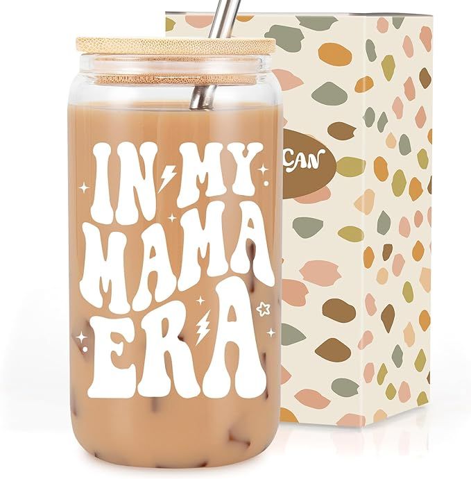 Coolife In My Mama Era Glass Cup - Promoted to Mom, New Mom Gifts, Cute Mother Mama Gifts, First ... | Amazon (US)