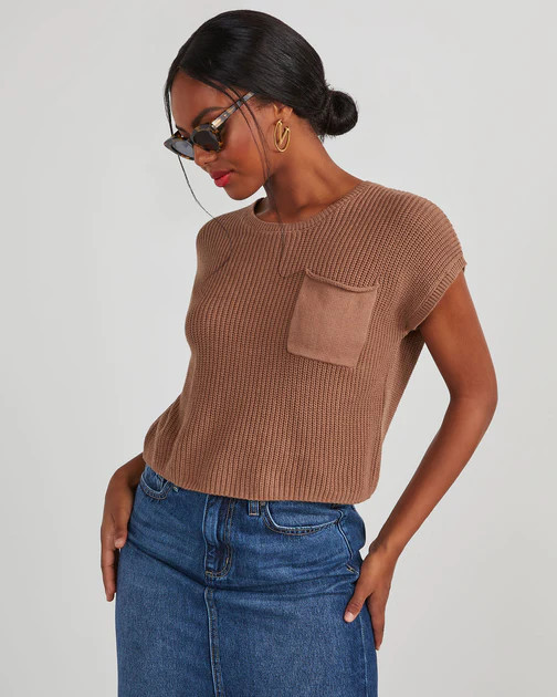 Kerry Relaxed  Sweater Top - Camel | VICI