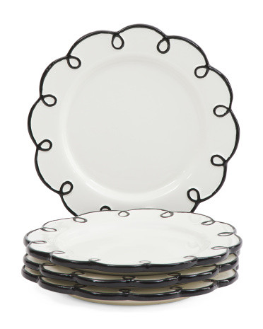 Set Of 4 Stoneware Splash Of Cheer Salad Plates | Marshalls