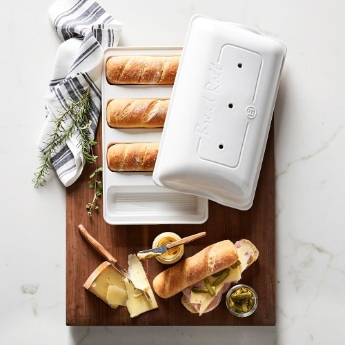 Emile Henry French Ceramic Mini Baguette Baker, White | Williams-Sonoma