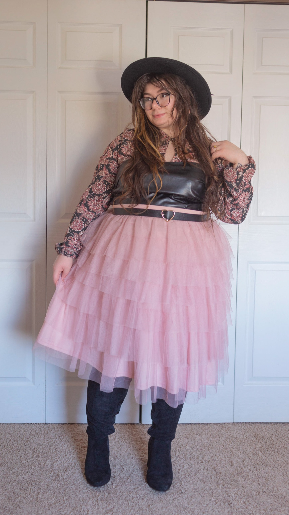 Plus size tulle paisley vinyl leather outfit 

#LTKSeasonal #LTKcurves #LTKstyletip