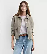 Petite Twill Utility Jacket | LOFT
