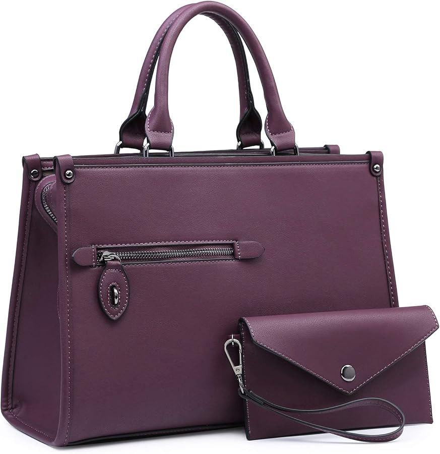 Dasein Women Purses Satchel Handbags Top Handle Bags Work Tote Shoulder Bag With Long Strap Match... | Amazon (US)