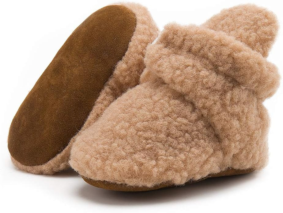 HsdsBebe Unisex Newborn Baby Cotton Booties Non-Slip Sole for Toddler Boys Girls Infant Winter Wa... | Amazon (US)