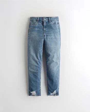 Girls Vintage Stretch Ultra High-Rise Crop Vintage Straight Jeans from Hollister | Hollister (US)