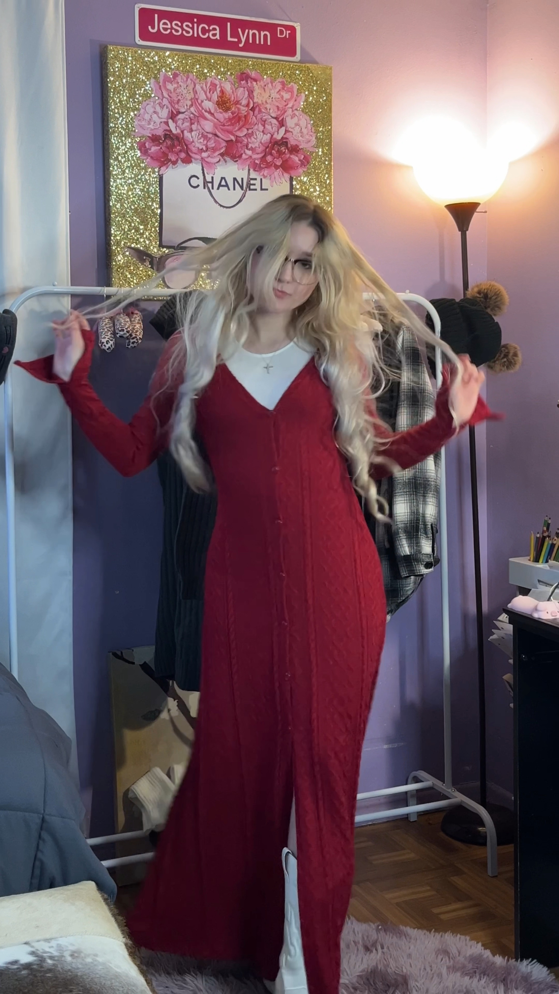 red dress I am wearing this winter! ❄️ from temu❣️ 

#LTKstyletip