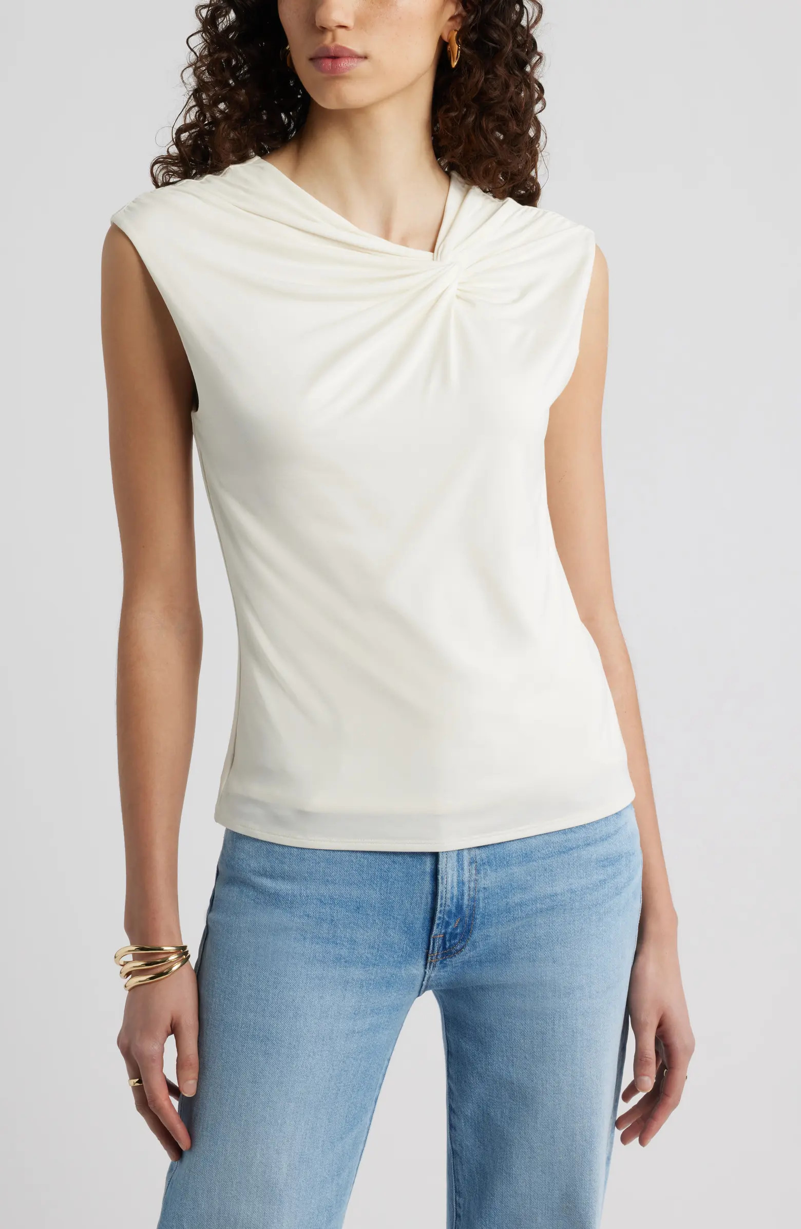 Twist Front Cap Sleeve T-Shirt | Nordstrom