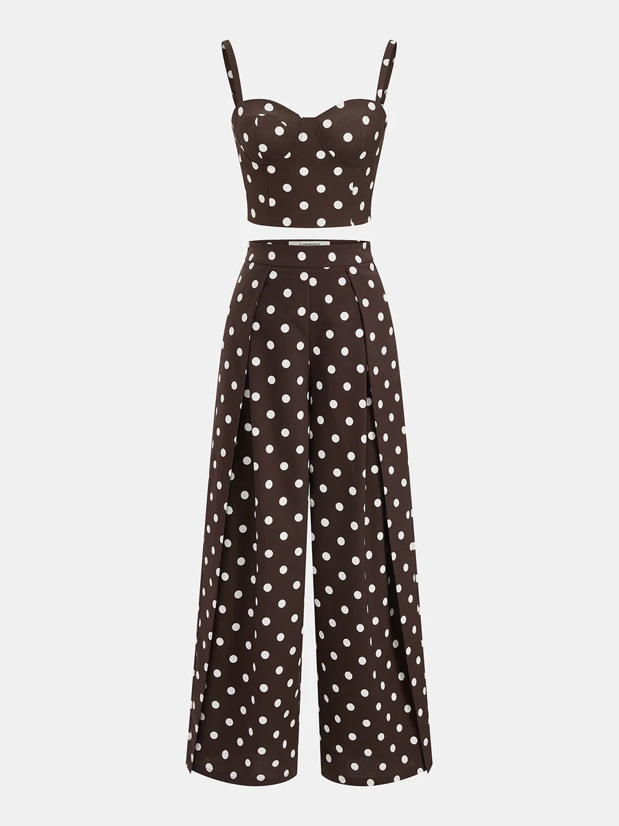 Polka Dot Cami Top & Pants Set | Commense