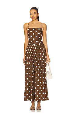 MAJORELLE Dot Maxi Dress in Brown & Ivory Dot from Revolve.com | Revolve Clothing (Global)