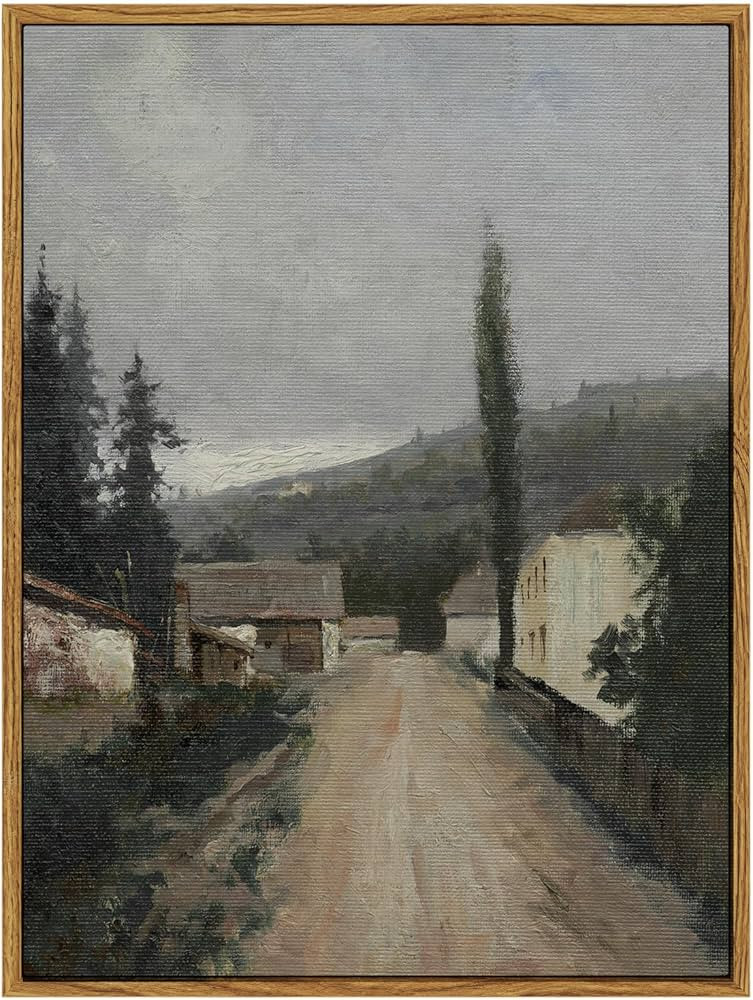 InSimSea Framed Canvas Prints Wall Art Decor, Village Landscapes Paintings Artwork, Eclectic Vint... | Amazon (US)