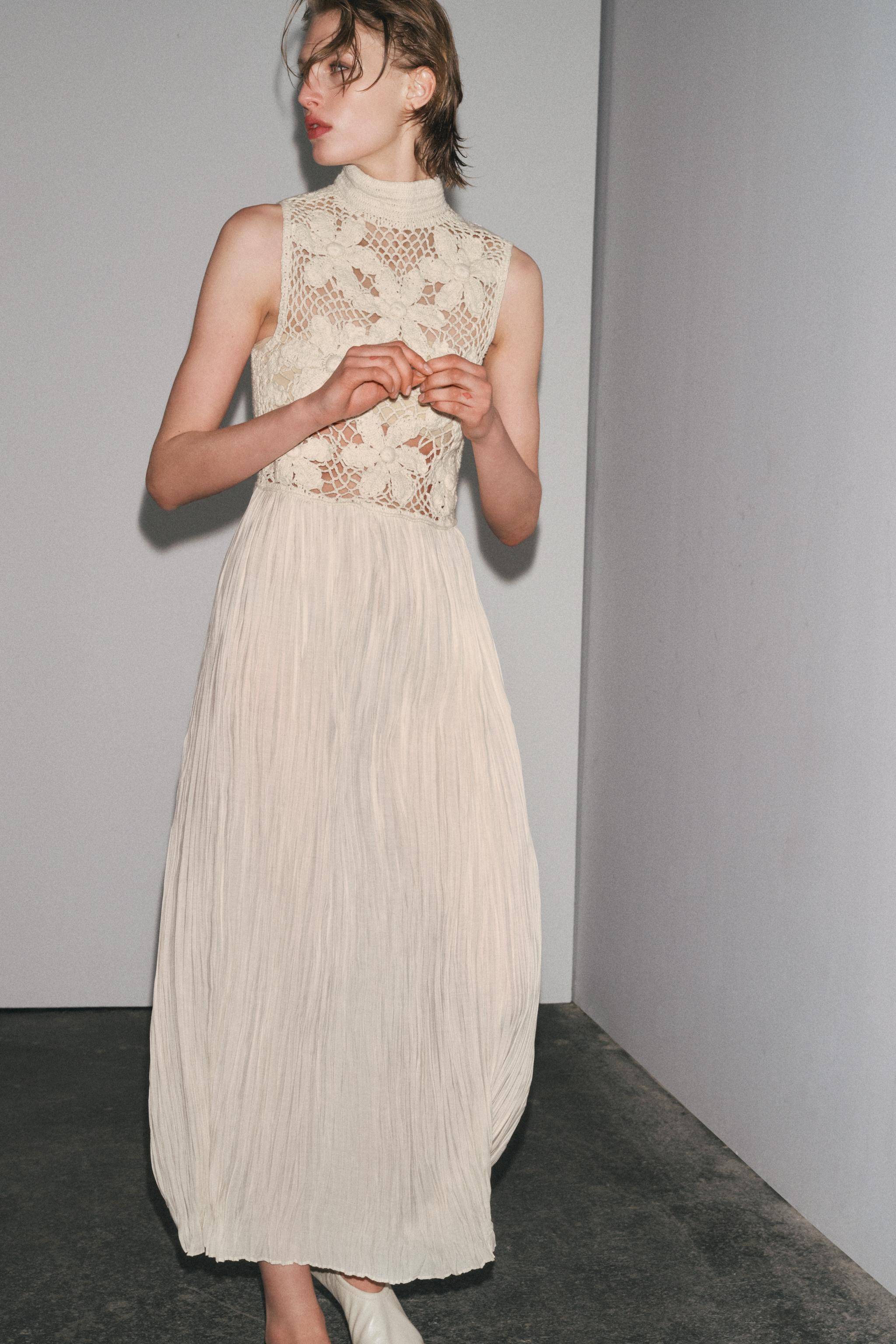 FLORAL EMBROIDERY COMBINATION DRESS | Zara US