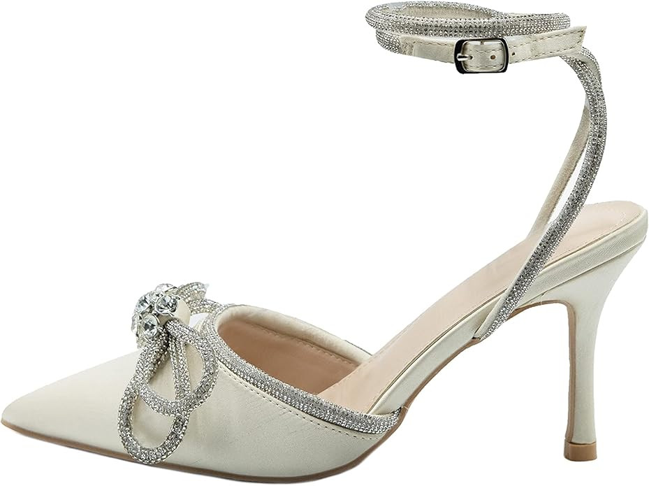 Fashion Thirsty Where´s That From Women's Fanen Sandals Bow Diamante Stiletto Heel Women's Sanda... | Amazon (US)