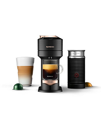 Vertuo Next Premium Coffee and Espresso Machine by De'Longhi, Black Rose Gold with Aeroccino Milk... | Macy's