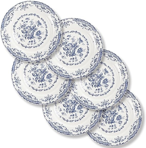 Salad Plates, Ceramic Plates Set of 6, Kitchen Plates Microwave Safe Plates, 8 Inch White Plates ... | Amazon (US)