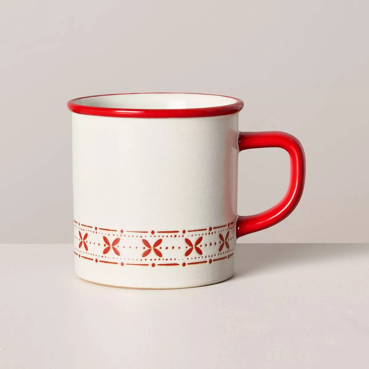 9.5oz Fair Isle Stripe Stoneware Christmas Mug - Hearth & Hand™ with Magnolia | Target