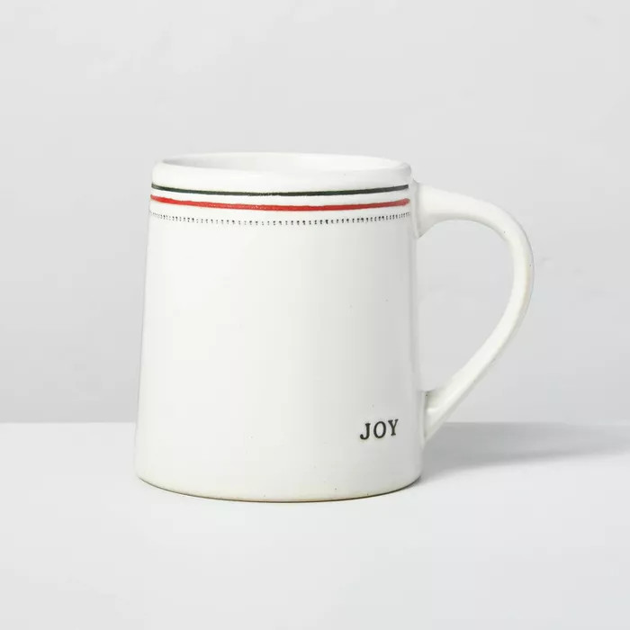 13oz Merry & Joy Holiday Stripes Stoneware Mugs Red/Green - Hearth & Hand™ with Magnolia | Target