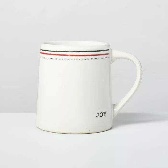 13oz Merry & Joy Holiday Stripes Stoneware Mugs Red/Green - Hearth & Hand™ with Magnolia | Target