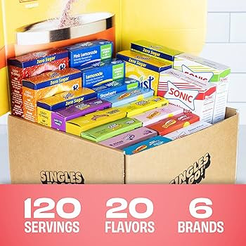 Singles To Go! 120ct Bulk Variety Pack - 20 Different Flavors from Skittles, Sonic, Sunkist, Star... | Amazon (US)
