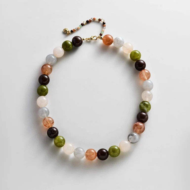 Mini Jane Beaded Necklace - Earth Tones | BaubleBar