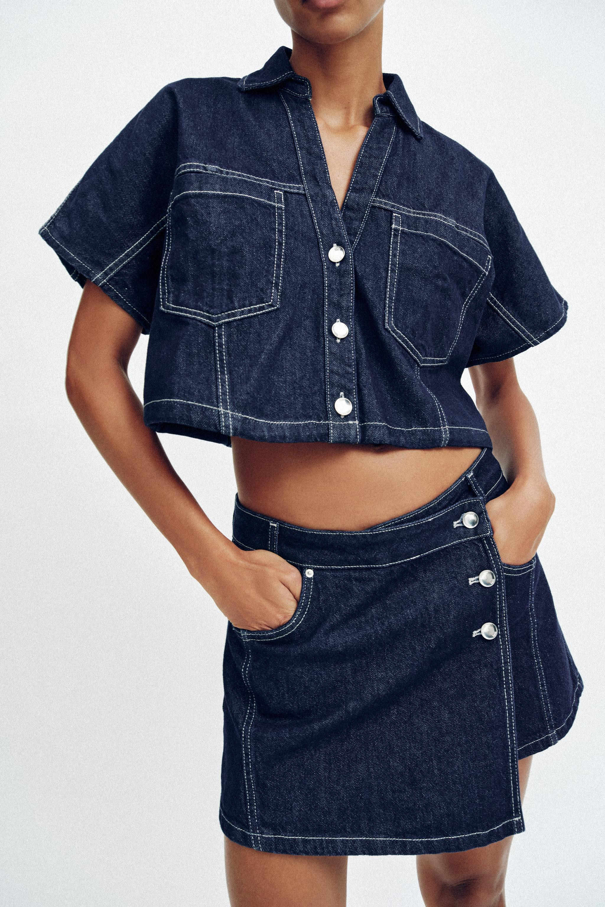 Z1975 SHORT DENIM SHIRT | Zara UK