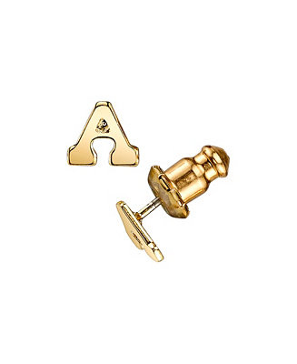 2028 14K Gold-Dipped Initial Button Earrings & Reviews - Earrings - Jewelry & Watches - Macy's | Macys (US)