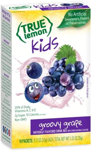 True Lemon Kids Groovy Grape Drink Mix No Artificial Sweeteners or Flavors, 10 count | Amazon (US)