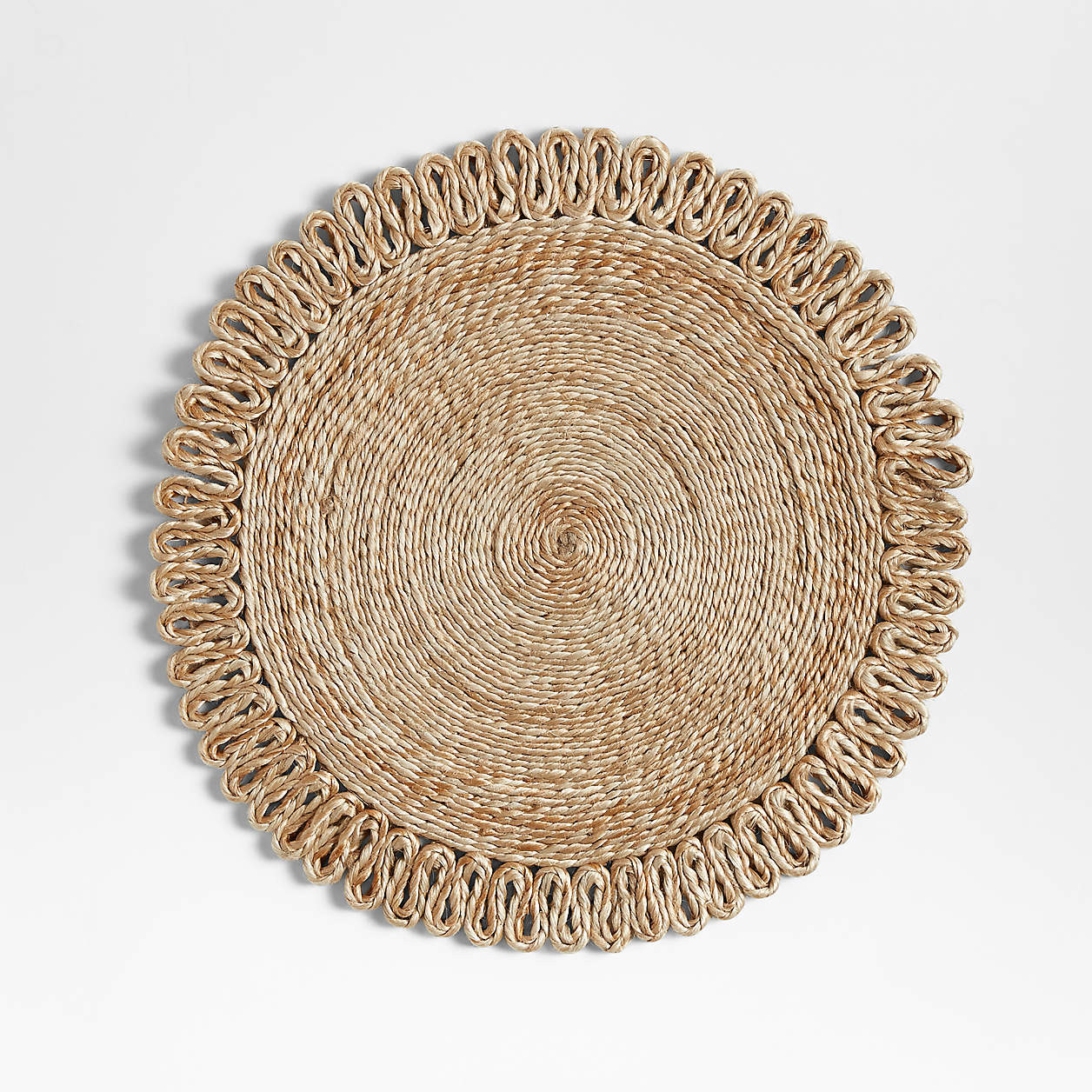 Caliente Jute Woven Round Placemat + Reviews | Crate & Barrel | Crate & Barrel