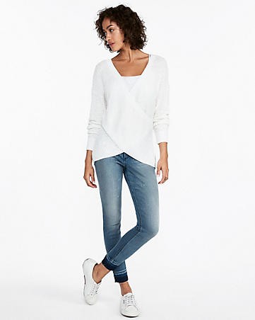 Wrap Front Tunic Sweater | Express