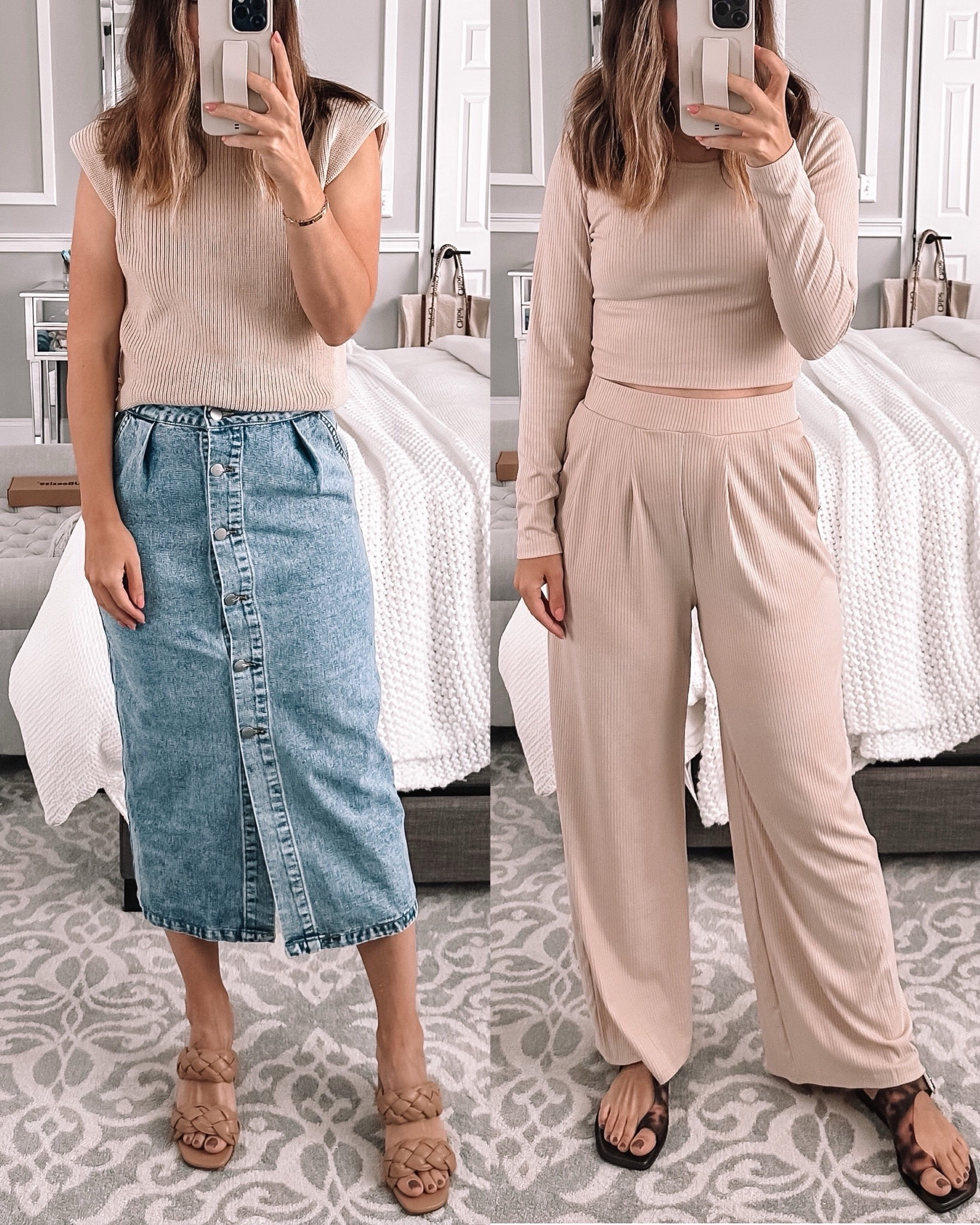 Denim midi skirt and the most comfortable lounge set from Amazon wearing small in everything 

#LTKStyleTip #LTKFindsUnder50 #LTKSeasonal