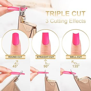 Nail Clippers for Acrylic Nails, Gold Premium Stainless Steel Fake False Acrylic Nail Cutter, Sha... | Amazon (US)